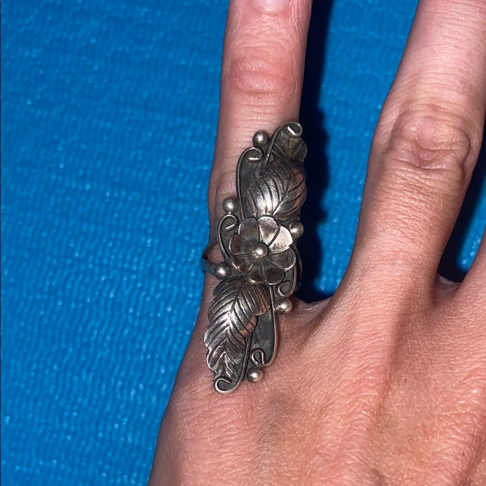 Native Silver Ornate Statement Ring